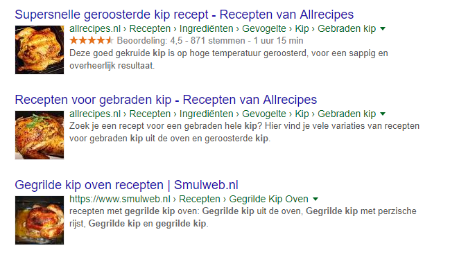 Structured Data bij pagina's over recepten